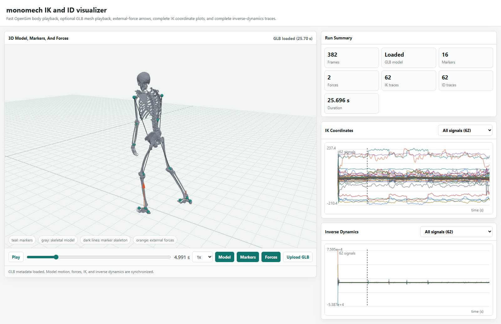 GLB skeletal animation viewer
